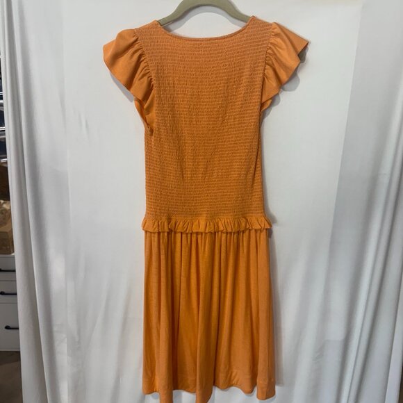 Nation Ltd “Scarlett” Smocked Flutter-Sleeve Dress